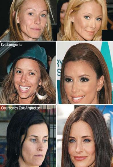 clebs without makeup. Celebs with and without make-